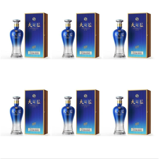 Yanghe Sky Blue Baijiu 52% ABV Set of 6 - 500ml