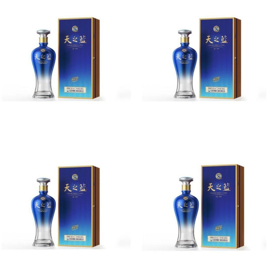 Yanghe Sky Blue Baijiu 52% ABV Set of 4 - 500ml